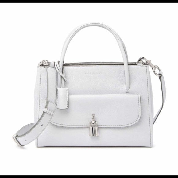 NWT Marc Jacobs Lock That Leather Tote Grey Bag